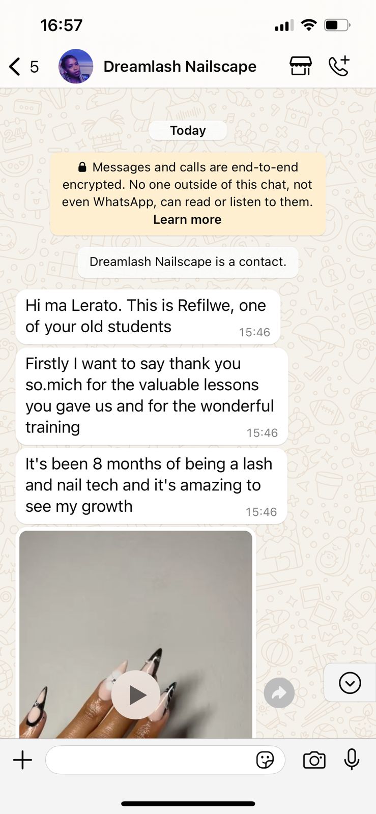 Refilwe — 8 months as a lash & nail tech, sharing her growth